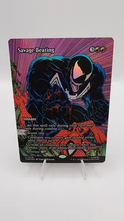 MTG Savage Beating (Borderless FOIL) - Marvel Eternal-Legal (MAR) M #0026 - Image 1