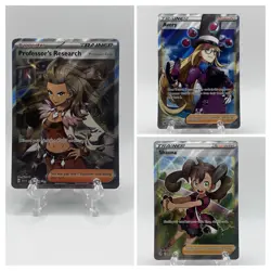 Pokemon TCG Full Art Trainer Supporter Card Bundle - Image 1