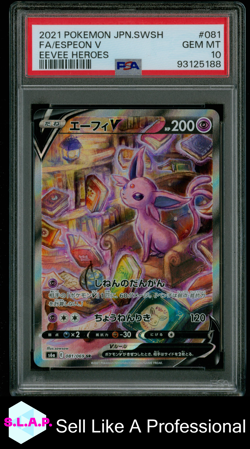 FA/ESPEON V EEVEE HEROES POKEMON JAP SWORD & SHIELD EEVEE HEROES 2021 081 PSA 10 - Image 1