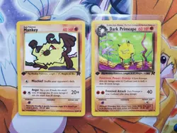Pokemon 1st Edition Dark Primeape And Mankey Team Rocket NM - Image 1