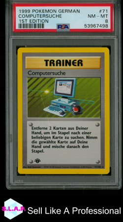 COMPUTERSUCHE 1ST EDITION POKEMON GERMAN 1999 71 PSA 8 - Image 1