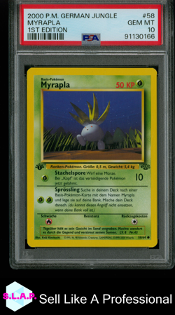 MYRAPLA 1ST EDITION POKEMON GERMAN JUNGLE 2000 58 PSA 10 - Image 1