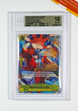 Pokemon BGS 10 Monkey D. Luffy P-036 Promo Op03 Pre-Release Winner 2022 English - Image 1