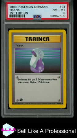 TRANK 1ST EDITION POKEMON GERMAN 1999 94 PSA 8 - Image 1