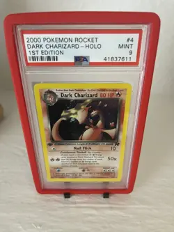Pokemon WOTC 2000 Team Rocket 1st Edition Dark Charizard Holo #4/82 PSA 9 Mint - Image 1