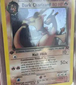 Pokemon WOTC 2000 Team Rocket 1st Edition Dark Charizard Holo #4/82 PSA 9 Mint - Image 4