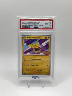 2024 Pokemon Indonesian SV-P Promo #154 Pikachu Batik Shirt PSA 10 - Image 1
