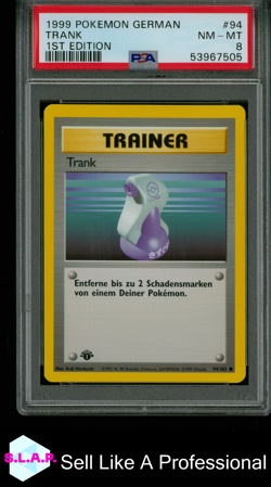 TRANK 1ST EDITION POKEMON GERMAN 1999 94 PSA 8 - Image 1