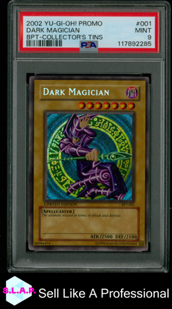 DARK MAGICIAN YU-GI-OH! PRM BPT-COLLECTOR'S TINS BPT-001 2002 001 PSA 9 - Image 1