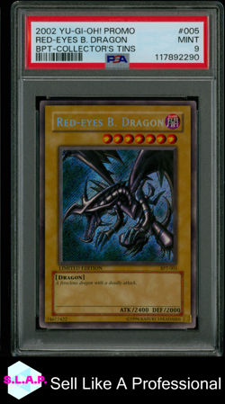 RED-EYES B. DRAGON YU-GI-OH! PRM BPT-COLLECTOR'S TINS BPT-005 2002 005 PSA 9 - Image 1