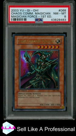 CHAOS COMM. MAGICIAN 1ST ED. YU-GI-OH! MFC-MAGICIAN'S FORCE 2003 068 PSA 8 - Image 1