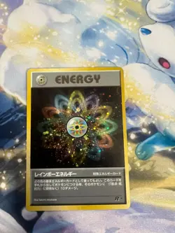 Rainbow Energy Team Rocket Holo Japanese Light Play Trading Card Game Pokemon - Image 1