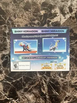Pokemon Scarlet and Violet Shiny Koraidon OR Miraidon Gamestop Promo Code Card - Image 1