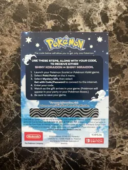 Pokemon Scarlet and Violet Shiny Koraidon OR Miraidon Gamestop Promo Code Card - Image 2