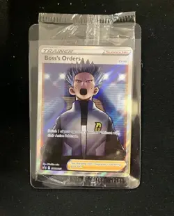 Boss's Orders SWSH251 (Cyrus) Full Art Sealed Promo Card + 3x 132/172 Cosmo Holo - Image 1