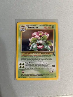 Pokemon Venusaur Black Star Promo Holo Card WOTC, Kanto, Damaged Vintage TCG - Image 1