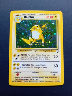 Pokemon Cards: Base set 2 Holo Rare: Raichu 16/130 - Image 1