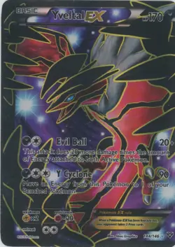Yveltal EX 144/146 XY Base Set Ultra Rare Holo Pokemon Miscut Error Card U - Image 1