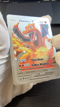 Charizard V Basic Silver Foil Fan Art Vinyl Collector Pokemon Card Costumed - Image 2