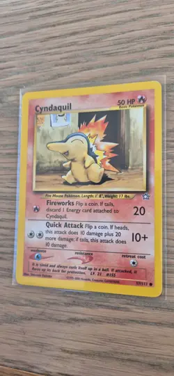 Cyndaquil 57/111 Neo Genesis - LP / NM - Pokemon Trading Card - Image 2