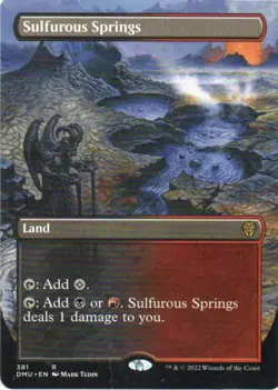 MTG: Dominaria United: Borderless Sulfurous Springs: Lightly Played Condition - Image 1