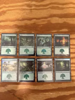 Magic The Gathering Foil Forests x33 Various Sets Lot Sleeved - Image 2