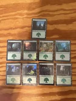 Magic The Gathering Foil Forests x33 Various Sets Lot Sleeved - Image 5