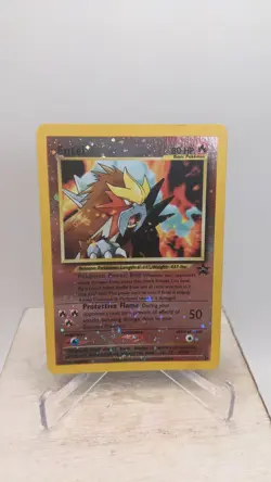 Vintage Pokemon TCG - Entei #34 Black Star WOTC Movie Promo Reverse Holo Card LP - Image 1