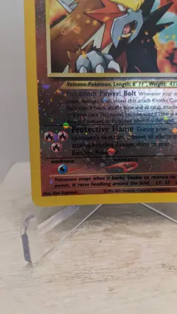Vintage Pokemon TCG - Entei #34 Black Star WOTC Movie Promo Reverse Holo Card LP - Image 4