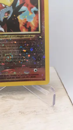 Vintage Pokemon TCG - Entei #34 Black Star WOTC Movie Promo Reverse Holo Card LP - Image 5