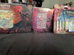 Pokemon TCG Factory Sealed Destined Rivals Team Rocket Tins + Lightning Pack - Image 2