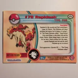 Pokemon Topps - TV Animation Edition - English - #78 - Rapidash - 1998 - Image 2