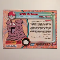 Pokemon Topps - TV Animation Edition - English - #88 - Grimer- 1998 - Image 2