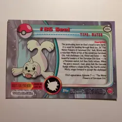 Pokemon Topps - TV Animation Edition - English - #86 - Seel - 1998 - Image 2
