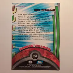 Pokemon Topps - Heroes & Villains - English - HV1 - Ash Ketchum - 1998 - Image 2