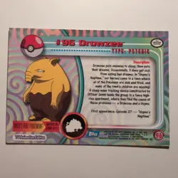 Pokemon Topps - TV Animation Edition - English - #96 - Drowzee - 1998 - Image 2