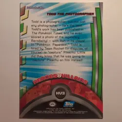 Pokemon Topps - Heroes & Villains - English - HV3 - Todd - 1998 - Image 2