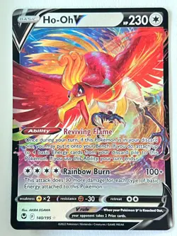 Ho-Oh V 140/195 Ultra Rare Silver Tempest Pokemon TCG - Pack Fresh Near Mint NM - Image 3