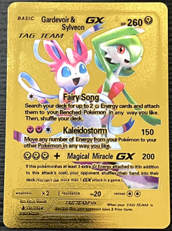 Gardevoir & Sylveon GX Basic Premium Gold Foil Fan Art Vinyl Textured Pokemon - Image 1