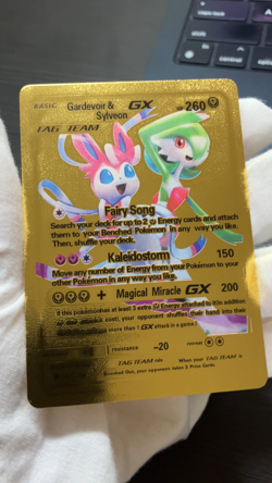 Gardevoir & Sylveon GX Basic Premium Gold Foil Fan Art Vinyl Textured Pokemon - Image 2