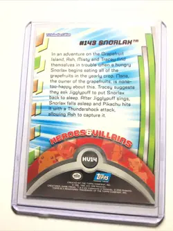 Pokemon Topps Series 2 Heroes & Villains TV Animation Ed HV14 SNORLAX - Image 2