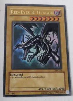 Yi-Gi-Oh! Red-Eyes B. Dragon, SDJ-001, Ultra Rare, Holo, 1996, LP - Image 1