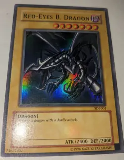 Yi-Gi-Oh! Red-Eyes B. Dragon, SDJ-001, Ultra Rare, Holo, 1996, LP - Image 2