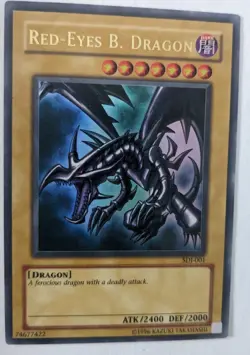 Yi-Gi-Oh! Red-Eyes B. Dragon, SDJ-001, Ultra Rare, Holo, 1996, LP - Image 3