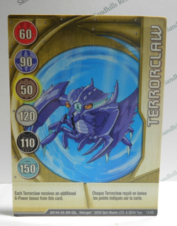 Bakugan Card - Terrorclaw - Gold Gate Card - BA144 - 12/48d - 2008 - Image 1