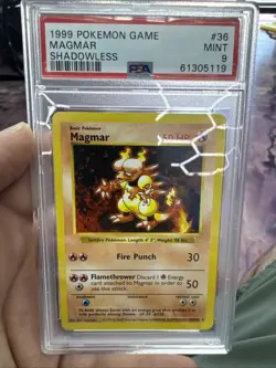 Magmar 36/102 1999 Shadowless Pokemon Card PSA 9 Mint Base Set WOTC Non Holo - Image 1