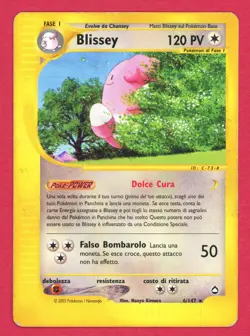 ITALIAN Blissey 6/147 - Rare Pokemon Card - 2002 Aquapolis - Non Holo - HP - Image 1