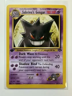 1st Edition Sabrina's Gengar Pokemon Card - Wizards of the Coast 49/132 - Image 1