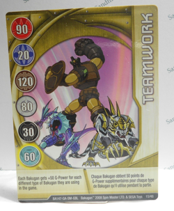 Bakugan Card - Teamwork - Gold Gate Card - BA147 - 15/48d - 2008 - Image 1