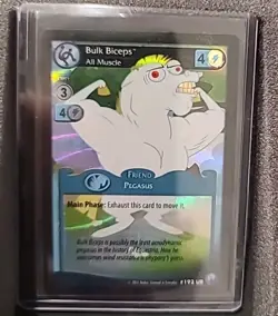MY LITTLE PONY CCG GAME SINGLE FOIL CARD BULK BICEPS #192 UR ALL MUSCLE MINT! - Image 1